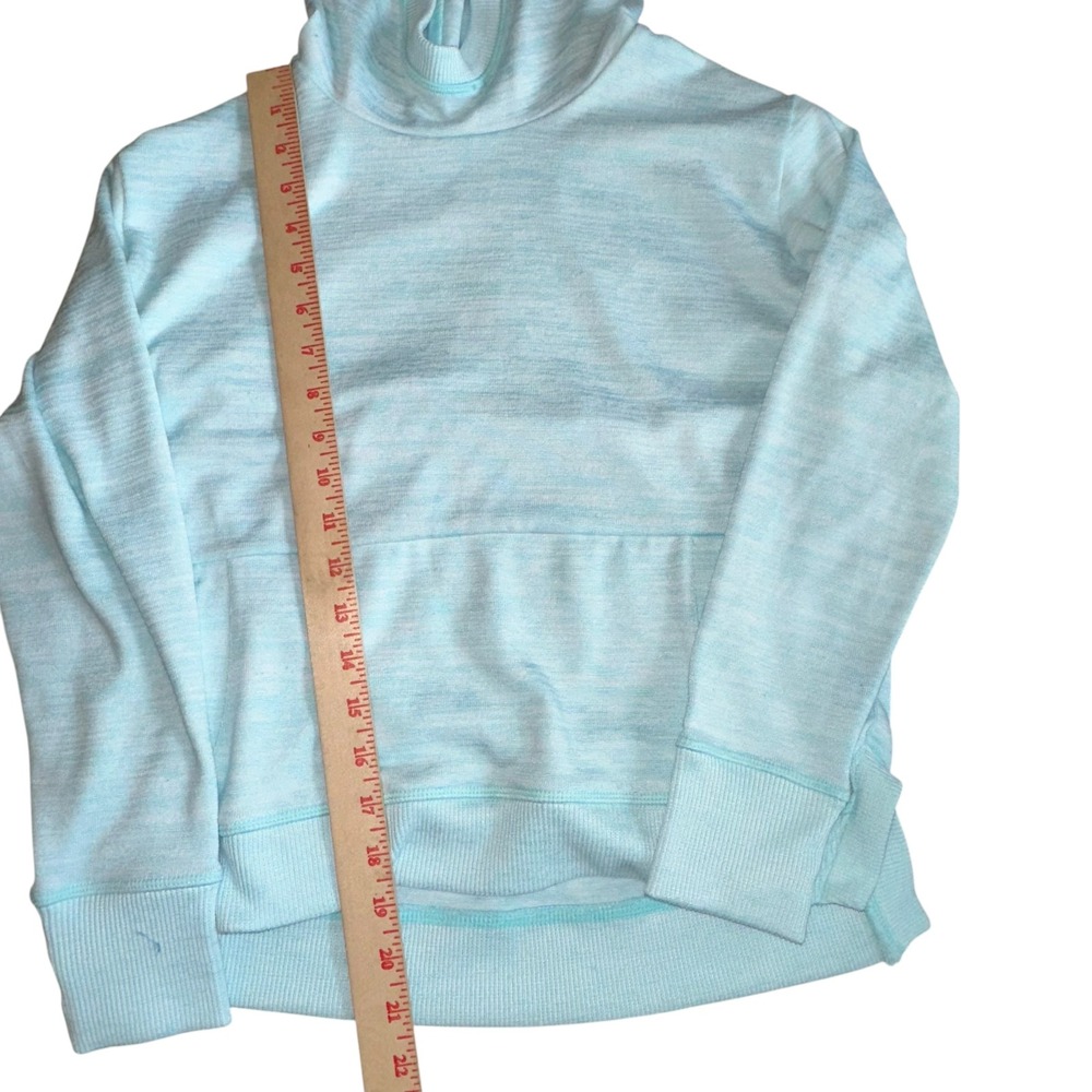 Athleta‎ Girl Hoodie Size L/12 Aqua Blue Pullover Sweatshirt Activewear - Picture 4 of 10